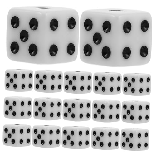 ORFOFE 50 Stück Teiliges Würfel Set Weiß mit Rechtwinkliger Rundung Sechsseitige Standard Spielwürfel Schwarze Punkte für Brettspiele Bar Ktv Unterhaltung von ORFOFE