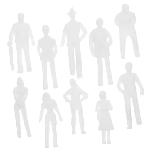 ORFOFE 50 Stück Weiße Kleine Mann Modellfiguren Verschiedene Miniatur Maßstäbe Winzige Mini Figuren Menschen Weiß Blank Miniatur Menschen von ORFOFE