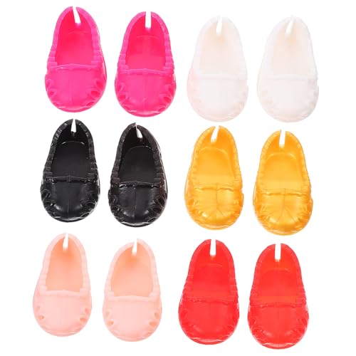 ORFOFE 6 Paare Puppenschuhe Mini Schuhe für Puppen in Farben Leichte Dekorschuhe für Puppenkleidung und Kostüme Langlebig und Einfach zu Reinigen Geschenk von ORFOFE
