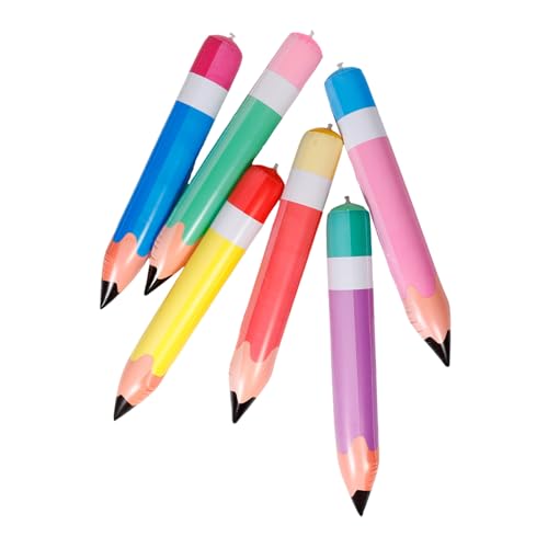ORFOFE 6 Stück Aufblasbare Jumbo Bleistift Dekorationen PVC Bunte Klassenzimmer Requisiten Gelb Blau Grün Rot Langlebig und Leicht zu Reinigen für Schulparty und Raumgestaltung ORFOFE 6 Stück Aufblasbare Jumbo Bleistift Dekorationen PVC Bunte Klassenzimmer Requisiten Gelb Blau Grün Rot Langlebig und Leicht zu Reinigen für Schulparty und Raumgestaltung von ORFOFE