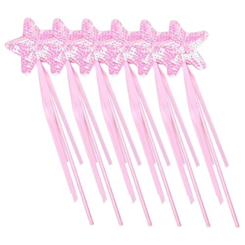 ORFOFE 6 Stück Glitzer zauberstäbe mit Sternen Leichte Accessoires für Party Halloween Cosplay und Rollenspiele Handlich mit Dekorativem Band als Geschenk für Mädchen ORFOFE 6 Stück Glitzer zauberstäbe mit Sternen Leichte Accessoires für Party Halloween Cosplay und Rollenspiele Handlich mit Dekorativem Band als Geschenk für Mädchen von ORFOFE
