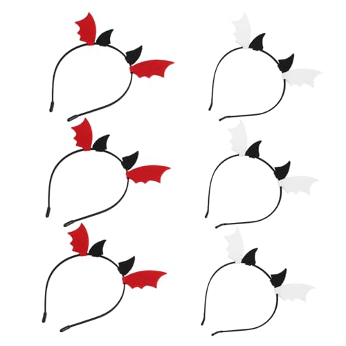 ORFOFE 6 Stück Halloween-Kopfschmuck Stirnbänder für Halloween Kostüm Haarband Fledermaushaarreifen Cosplay-Kopfschmuck Hörner Kopfbedeckung Fledermaus-Stirnband für Frauen gefühlt ORFOFE 6 Stück Halloween-Kopfschmuck Stirnbänder für Halloween Kostüm Haarband Fledermaushaarreifen Cosplay-Kopfschmuck Hörner Kopfbedeckung Fledermaus-Stirnband für Frauen gefühlt von ORFOFE
