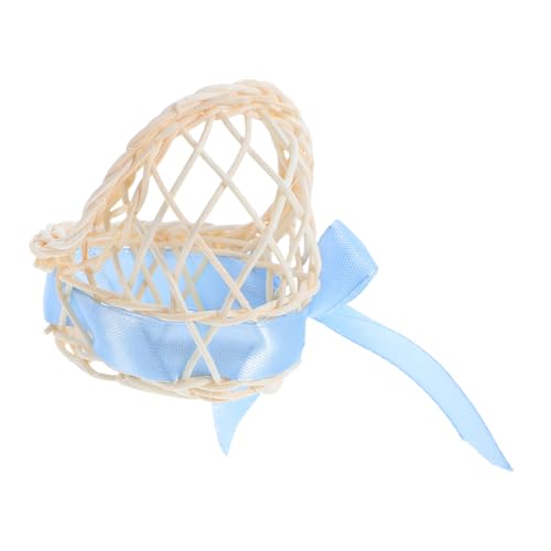 ORFOFE 6 Stück Miniatur Blumen Körbe mit Schleife Handgefertigte Rattan Aufbewahrungskörbe für Puppenhaus Mini Deko Blumenladen Tischdekoration Kompakt und Platzsparend von ORFOFE