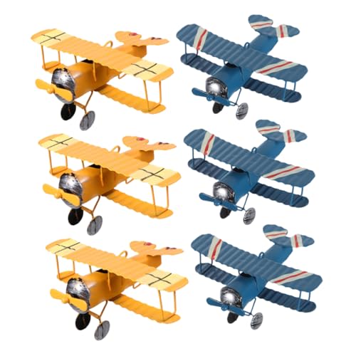 ORFOFE 6 Stück Retro Metallflugzeuge für Wohnkultur Kreative Dekoration für Klassenzimmer Spielzimmer und Schlafzimmer für Fotorequisiten von ORFOFE