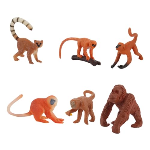 ORFOFE 6 Stück Teiliges Affen Modell aus Hochwertigem PVC Realistische Tierfiguren mit Feinen Details Pädagogisches für Lustige und Dekorative Wildtier Affen Spielzeuge von ORFOFE