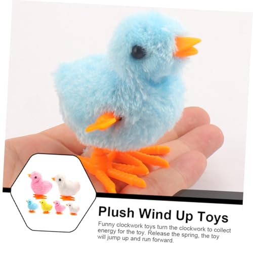 ORFOFE 6 Stück Teiliges Aufziehspielzeug Plüschküken mit Hüpffunktion Lustige Kleine Hühner für Handliches Lernspielzeug Gemischt Fördert Feinmotorik und Spielspaß von ORFOFE