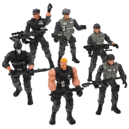 ORFOFE 6 Stück Teiliges Bewegliche Militärsoldaten Figuren aus Kunststoff Pädagogisches Soldatenspielzeug mit Realistischem Design für Fördert Konzentration und Fantasie Beim von ORFOFE