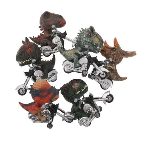 ORFOFE 6 Stück Teiliges Dinosaurier Rückziehspielzeug Set Reibungsbetriebene Dino Motorräder Realistische Tiermodelle für Robustes Outdoor Fördert Familienspiel und Lernerlebnis von ORFOFE