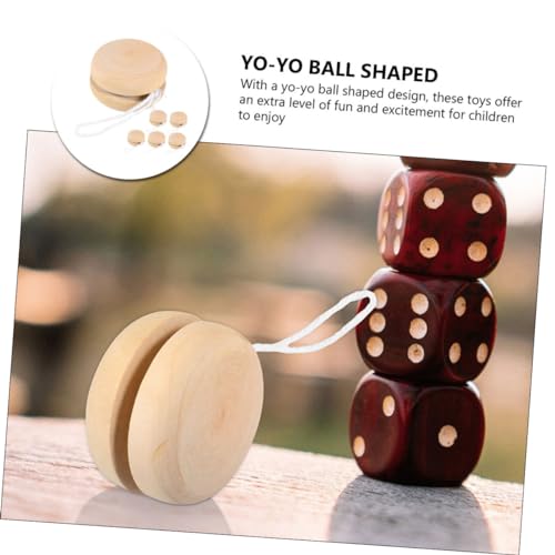 ORFOFE 6 Stück Teiliges Kleine Holzkugeln DIY Bemalbare Yo yo Bälle aus Stabilem Holz Fördert Kreativität Geburtstag Geschenk von ORFOFE