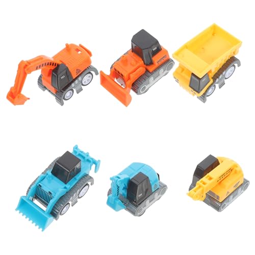 ORFOFE 6 Stück Teiliges Miniatur Inertial Baustellenfahrzeuge aus Kleine Aufziehautos mit Reibungsantrieb Sicher und Handlich für Kleinkinder und Sammler von ORFOFE