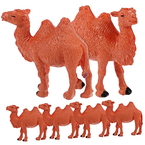 ORFOFE 6 Stück Teiliges Miniatur Kamel Modell Realistische PVC Kamel Figuren Detailreiche Wüstenornamente für Schreibtisch Garten und Miniaturlandschaften Pädagogisches von ORFOFE
