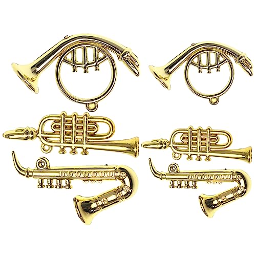 ORFOFE 6 Stück Teiliges Miniatur Musikinstrument aus Detailgetreue Trompete und Saxophon Puppenhaus Dekoration Leicht Kompakt für Kreative Handarbeit und Sammlungen von ORFOFE