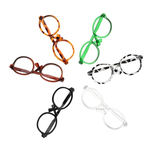 ORFOFE 6 Stück Teiliges Miniatur Puppenbrillen mit Transparenten Gläsern Modische Mini Sonnenbrillen für Puppenzubehör Langlebige Puppendeko für Kreatives Rollenspiel und DIY Verkleidung von ORFOFE