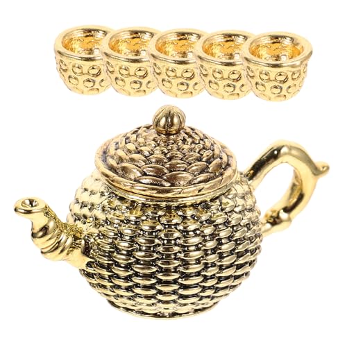 ORFOFE 6 Stück Teiliges Miniatur Teekannen Set Miniatur Ornamente für Puppenhaus Desktop Dekoration und Wohnaccessoires Zufällige Farbe Zufällige Farbe von ORFOFE