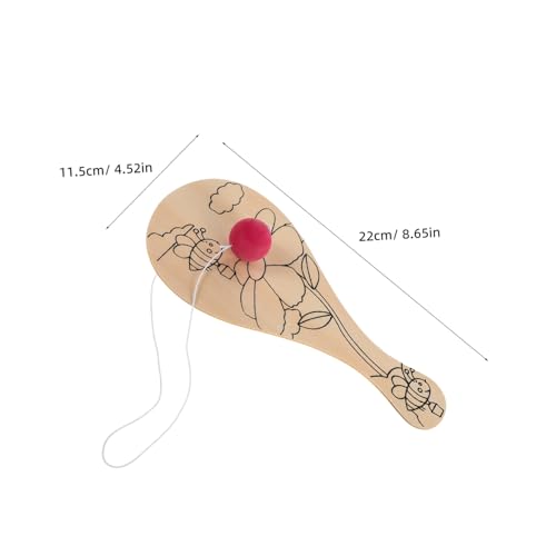 ORFOFE 6 Stück Teiliges Paddleball Set aus Holz Handbemalte DIY Schläger für Ausmalen Graffiti und Malspaß Fördert Lernfähigkeit und Koordination für Jungen und Mädchen von ORFOFE