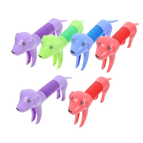 ORFOFE 6 Stück Teiliges Pop Tube in Hundform Teleskopisches Stressabbau-Sensory Toy für Party Flexible Kauspielzeuge zur Entspannung und Mentalen Gesundheit Farblich Gemischt von ORFOFE