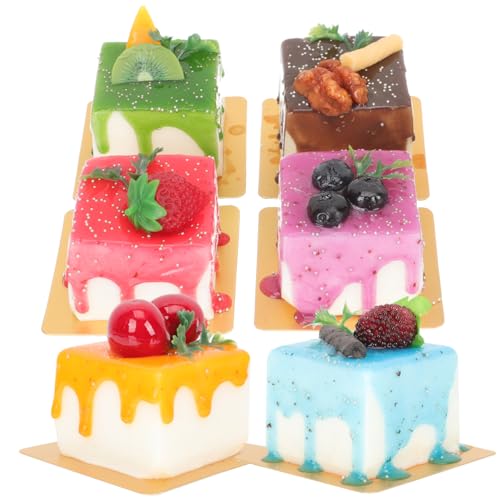 ORFOFE 6 Stück Teiliges Realistisches Kuchenmodell aus Hochwertigen Materialien Dekorative Fake Dessert Torten für Fotografie Party Hochzeit Laden und Heimdekoration Zufällige Farbe von ORFOFE