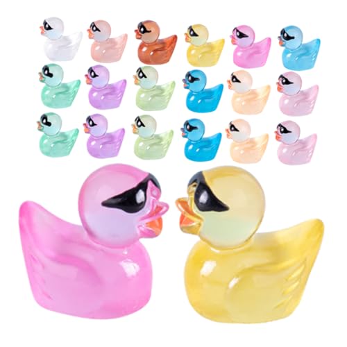 ORFOFE 60 Stück Miniatur Enten Figuren Leuchtende Resin Mini Enten Deko für Garten Bonsai Mikro Landschaft Bunte Farben Kreative Design Langlebig und Vielseitig für Innen und Außen von ORFOFE