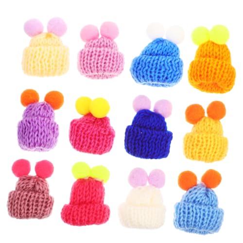 ORFOFE 60 Stück Teiliges Mini Strickmützen aus Weichem Material Süße DIY Puppenmützen für Bastelarbeiten Flaschendekoration und Partyzubehör Farblich Sortiert für Zufällige Farbe von ORFOFE