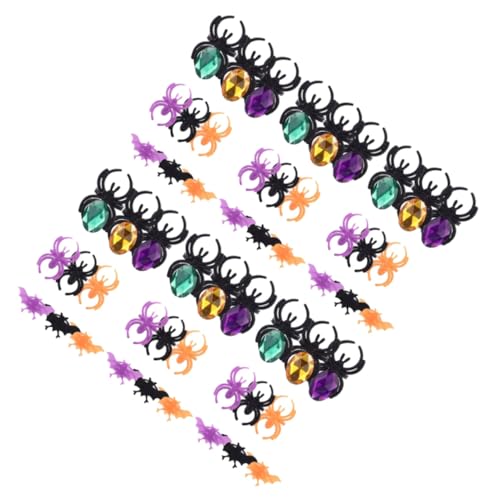 ORFOFE 60 Stück Teiliges Ring mit Bunten Halloween Fledermaus und Spinnenringen aus Sicherem Geruchslosem Kunststoff Lustige Finger Accessoires für Kindergeburtstag und Fasching ORFOFE 60 Stück Teiliges Ring mit Bunten Halloween Fledermaus und Spinnenringen aus Sicherem Geruchslosem Kunststoff Lustige Finger Accessoires für Kindergeburtstag und Fasching von ORFOFE