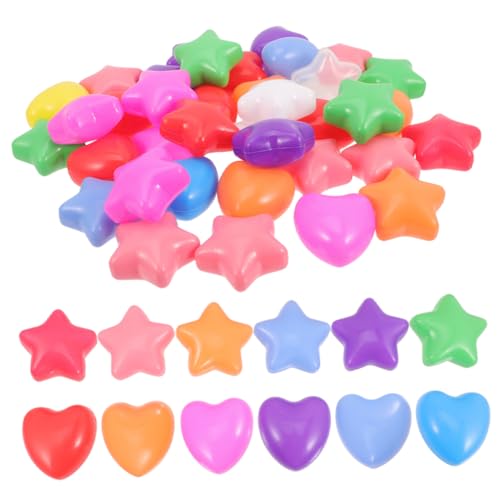 ORFOFE 60Stücke Meeresbälle Herz und Sternform Bällebäder für Robuste Kunststoffbälle für Drinnen Draußen für Partys Spielhäuser von ORFOFE