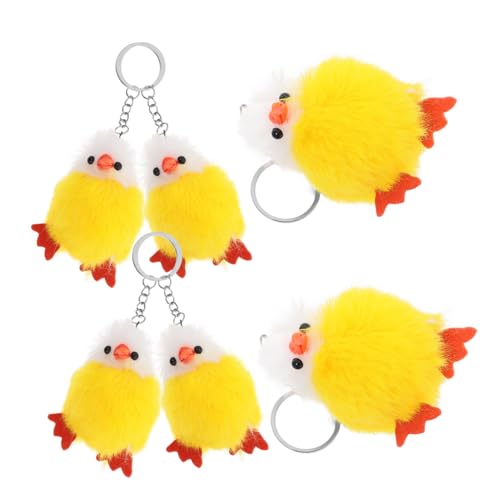 ORFOFE 6Stücke Plüsch Hühner Schlüsselanhänger Süße Fluffige Küken für Taschen Geschenktüten Ostern Geburtstage Feiertage Weiche Kuscheltiere von ORFOFE