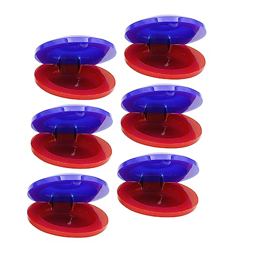 ORFOFE 6Stücke Teiliges Musikspielzeug Percussion Instrumente Castanet für Frühe Bildung Rot Blau Lehrhilfen für Musikalischen Sensibilität von ORFOFE
