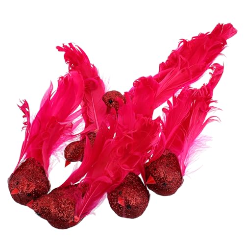 ORFOFE 6pcs Faux-gefiedersvögel Mit Glitzerpulver Realistischer Vögel Für Gartenbaum-Clip-on-Schaum Vögel Künstliche Vogelschmuckstücke von ORFOFE