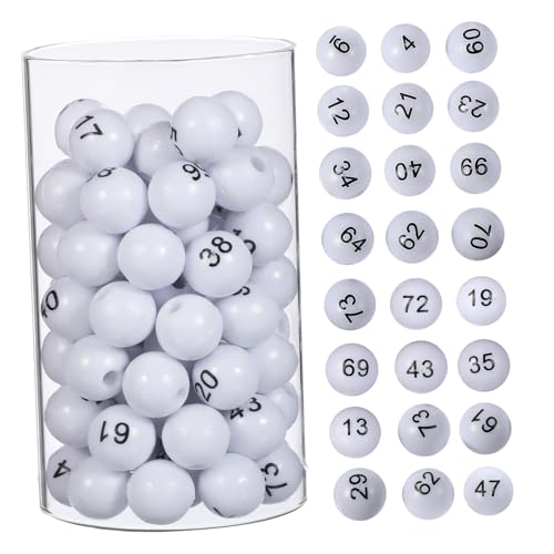ORFOFE 75 Stück Teiliges Lotteriezubehör mit Nummerierten Weißen Plastikbällen Langlebige Kunststoffkugeln für Raffle Partyspiele und Gewinnspielmaschinen Vielseitig Einsetzbar für ORFOFE 75 Stück Teiliges Lotteriezubehör mit Nummerierten Weißen Plastikbällen Langlebige Kunststoffkugeln für Raffle Partyspiele und Gewinnspielmaschinen Vielseitig Einsetzbar für von ORFOFE