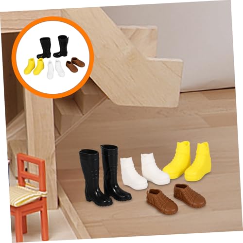 ORFOFE 8 Paare Puppenschuhe Miniatur Dekorative Doll DIY Kostüm Schuhe für Puppen Hauszubehör Jungen Prinz Stiefel Puppenaccessoires von ORFOFE
