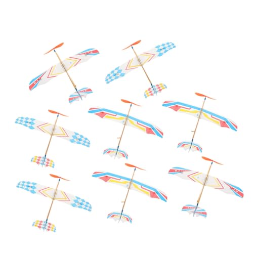 ORFOFE 8 Stück Gummiband Flugzeug Gummiband Flugzeugspielzeug Fliegendes Flugzeugspielzeug Kinderspielzeug Kleines Segelflugzeug Spielzeug Modellflugzeug Gummiband Flugzeuge von ORFOFE