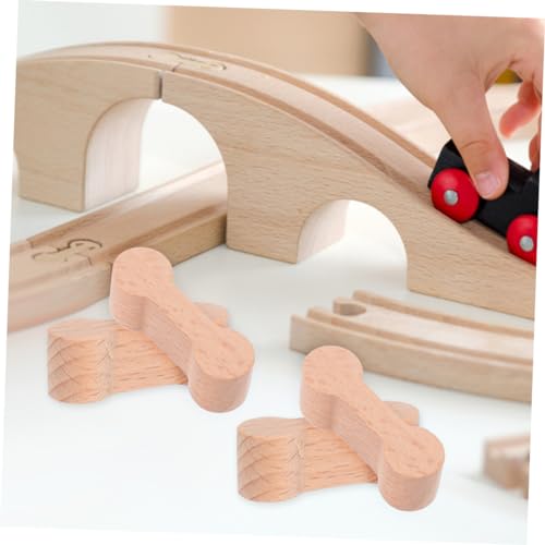 ORFOFE 8 Stück Holzschienen Gleisverbinder Teiliges für Nachhaltige Holzeisenbahn Verbinder Einfach zu Montieren Kreatives Zubehör für Zugstrecken und Schienennetze von ORFOFE