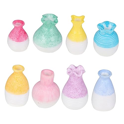 ORFOFE 8 Stück Minivase Große Vase Miniatur Für Blumen Eimer Florist Mini-blumentopf Beige Vase Ästhetisch Mini-vase-Modell 1 Vase Im Maßstab 12 Mini-Ornament Vase Kleine Vase Harz von ORFOFE