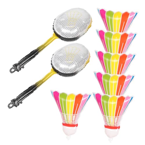 ORFOFE 8 Stück Teiliges Badminton Party Folienballon Bunte Aufblasbare Badmintonball Schläger deko Schnell Aufblasbar Einfach Aufzuhängen Sportliches Geburtstags Feierdekor von ORFOFE