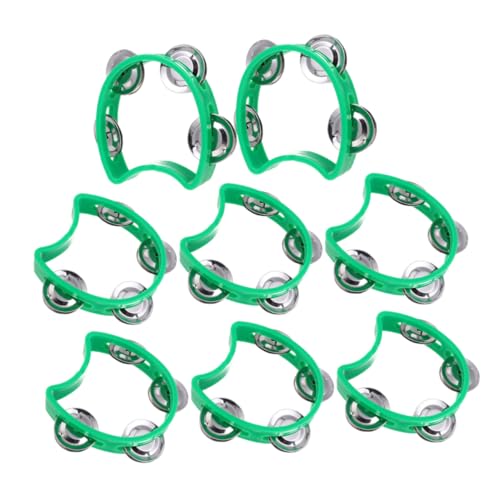 ORFOFE 8 Stück Teiliges Grün mit Metallschellen Leichtes Handspielzeug für Kleinkinder Fördert Motorik und Rhythmusgefühl für Familie Vorschule und Gruppenaktivitäten von ORFOFE