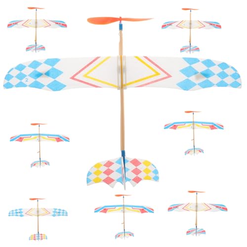 ORFOFE 8 Stück Teiliges Gummiband Antriebs Modellflugzeuge Wiederverwendbare Kleine Segelflugzeuge Einfache Montage Robustes Material Outdoor Flugspielzeug für Modellbauer von ORFOFE