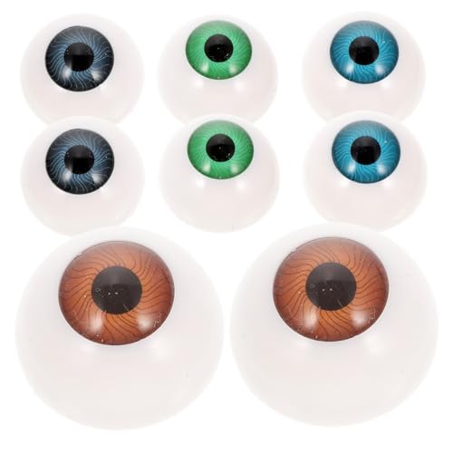 ORFOFE 8 Stück Teiliges Hohler Puppenaugen Bunte DIY Halloween Augen Realistische Langlebige Kunststoffaugen für Bastelprojekte Party Maskendekoration Zufällige Farbe von ORFOFE