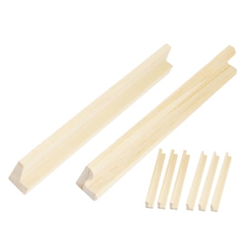 ORFOFE 8 Stück Teiliges Holz Domino tablett Set Stabile Holzhalter für Domino Buchstabenkarten Spielespaß für Familie und Freunde DIY Holzständer von ORFOFE