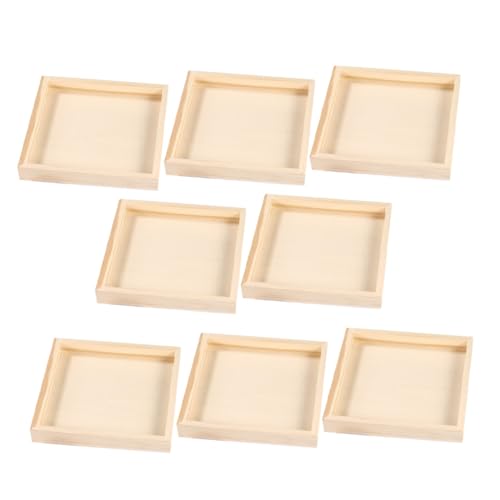 ORFOFE 8 Stück Teiliges Holztablett Puzzle Organizer Unlackiert Für Blockpuzzle Kreatives Basteln Familienzeit von ORFOFE
