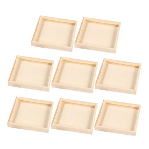 ORFOFE 8 Stück Teiliges Holztablett für Puzzle Stabiles Material Tragbares Design für Sortieren und Basteln Fördert Geduld und Familieninteraktion von ORFOFE