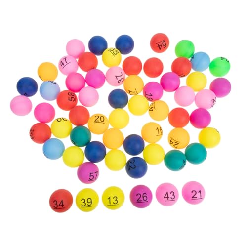 ORFOFE 80 Stück Bunte Nummerierte Plastikkugeln für Tombola Gruppenaktivitäten Faire Ziehung Leichte Langlebige Kunststoffbälle für Partys und Gewinnspiele von ORFOFE