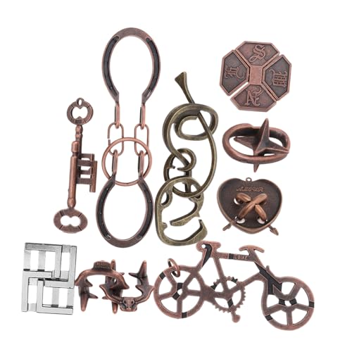 ORFOFE 9 Stück Teiliges Luban Metal Lock Toy Gehirntraining Denkspiele für Erwachsene Logisches Knobelspiel zur Stressreduktion Fördert Problemlösung Kreativität und Analytische von ORFOFE