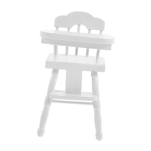 ORFOFE Babyhochstuhl Babyspielzeug Miniatur-Puppenhaus-Hochstuhl Puppenstuhl aus Holz Baby Puppen Möbel Miniatur-Hochstuhlspielzeug Kinder-Miniatur-Stuhl Schreibtisch Dekorationen Modell von ORFOFE