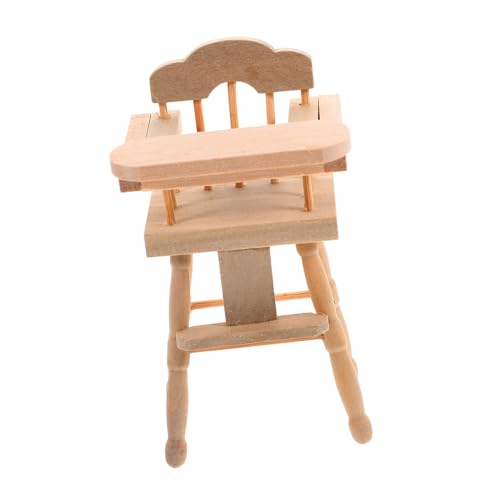 ORFOFE Babyhochstuhl Miniatur-hochstuhl Stellen Sie Sich Vor, Sie Spielen Einen Hochstuhl Zubehör Für Spielzeug-hochstuhl Möbel Für Babypuppen Kleines Kind Schreibtisch Hölzern Modell von ORFOFE