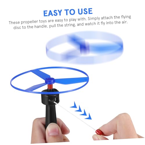 ORFOFE Buntes Teiliges Pull String UFO Flugscheiben Sichere Propeller für Interaktives Outdoor Spiel Einfach zu Bedienen für Familien Farblich Sortiert Zufällige Farbe Zufällige Farbe von ORFOFE