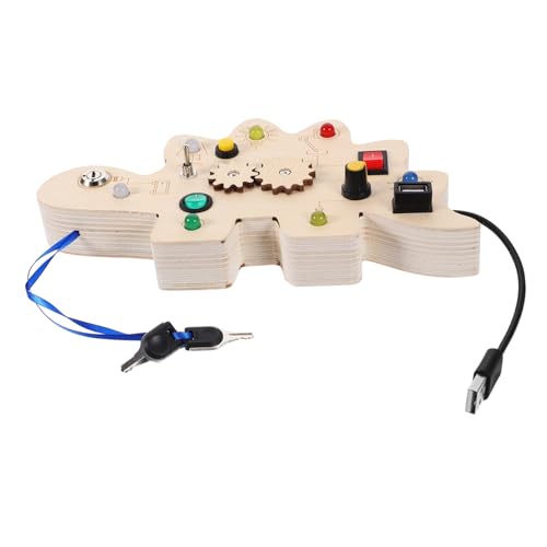 ORFOFE Busy Board Holzspielzeug mit Dinosaurier Motiv LED aktiviertes Lernspielzeug mit Druckknöpfen Sensorisches Montessori Activity Board für Kleinkinder zur Motorischer Fähigkeiten ORFOFE Busy Board Holzspielzeug mit Dinosaurier Motiv LED aktiviertes Lernspielzeug mit Druckknöpfen Sensorisches Montessori Activity Board für Kleinkinder zur Motorischer Fähigkeiten von ORFOFE