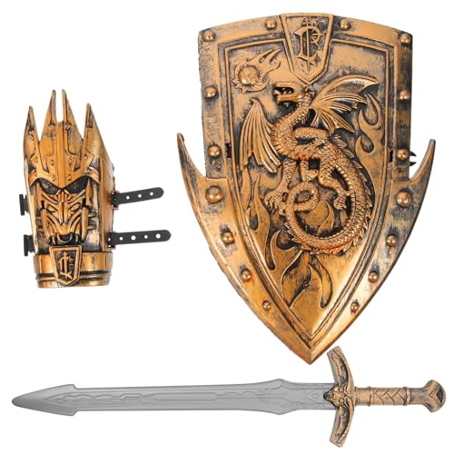 ORFOFE Cosplay Rüstung mit Helm Schild und Leichtes Kunststoff Rollenspiel Zubehör für Jungen und Mädchen Bühnenrequisite und Kostüm für Kinderpartys von ORFOFE