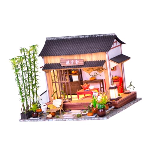 ORFOFE DIY Chinesisches Hausmodell Bausatz Chinesischer Stil Garten Miniatur Modell zum Selberbauen Handwerkliches Hausspielzeug Dekoratives DIY Bastelset zur Motorischer Fähigkeiten von ORFOFE