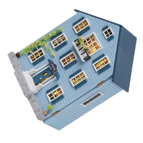 ORFOFE DIY Miniatur Holzhaus Bausatz mit Möbeln Handgefertigtes Mini Dollhouse Modell Kreatives Weihnachtsdekor Tragbares Holzhaus für Erwachsene und Jugendliche Detailreiches Bastelset von ORFOFE