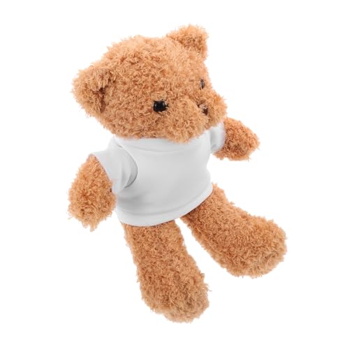 ORFOFE DIY Plüschbär mit Weißem T-Shirt zum Selbstgestalten Weicher Kuscheliger Bär Personalisierbares Geschenk für Mädchen Shower Geburtstag Weihnachten Vielseitiges Dekor von ORFOFE